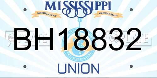 BH18832 Mississippi License Plate