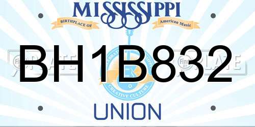 BH1B832 Mississippi License Plate