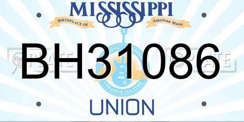 BH31086 Mississippi License Plate