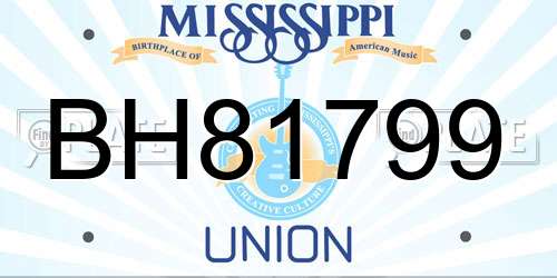 BH81799 Mississippi License Plate