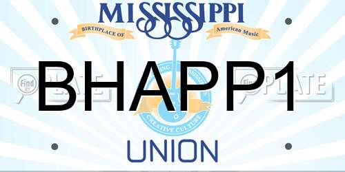 BHAPP1 Mississippi License Plate