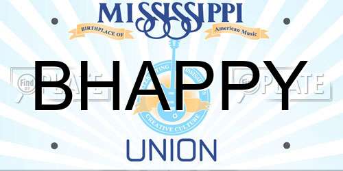 BHAPPY Mississippi License Plate