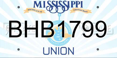 BHB1799 Mississippi License Plate