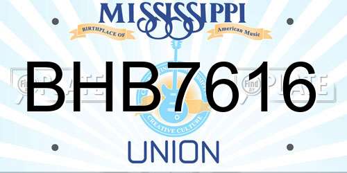 BHB7616 Mississippi License Plate