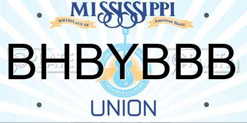 BHBYBBB Mississippi License Plate
