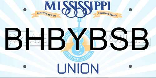 BHBYBSB Mississippi License Plate