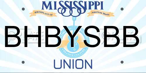 BHBYSBB Mississippi License Plate