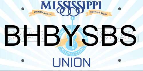 BHBYSBS Mississippi License Plate