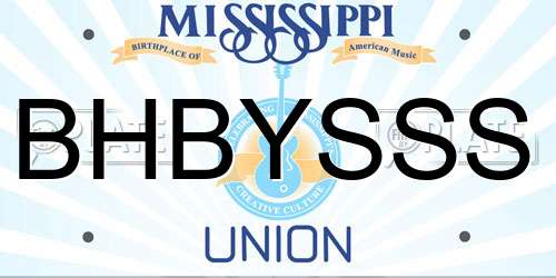 BHBYSSS Mississippi License Plate