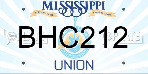 BHC212 Mississippi License Plate