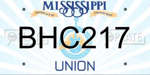 BHC217 Mississippi License Plate