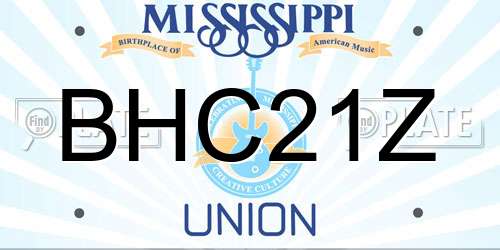 BHC21Z Mississippi License Plate