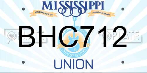 BHC712 Mississippi License Plate
