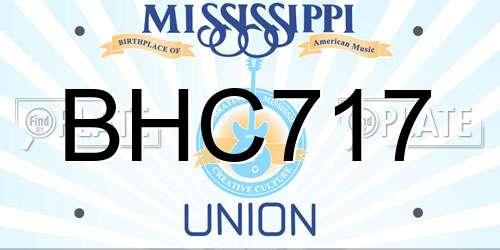 BHC717 Mississippi License Plate