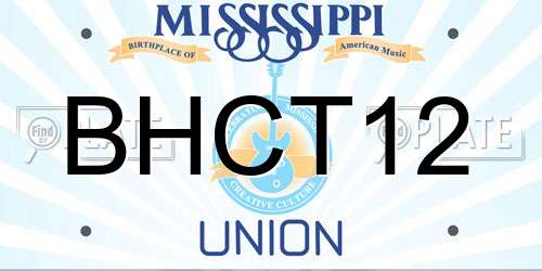 BHCT12 Mississippi License Plate