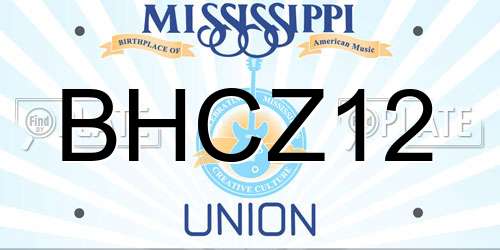 BHCZ12 Mississippi License Plate