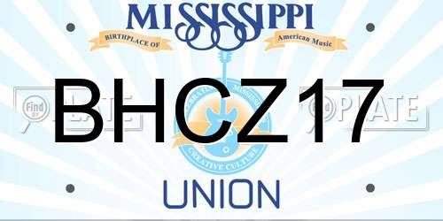 BHCZ17 Mississippi License Plate