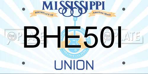 BHE50I Mississippi License Plate