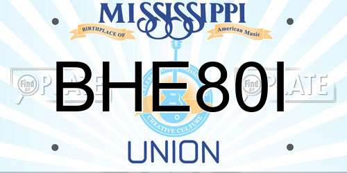 BHE80I Mississippi License Plate