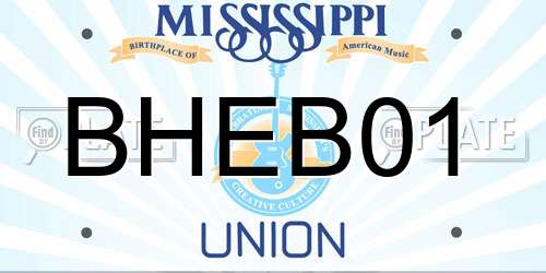 BHEB01 Mississippi License Plate