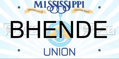 BHENDE Mississippi License Plate