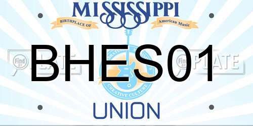 BHES01 Mississippi License Plate