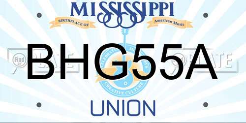 BHG55A Mississippi License Plate