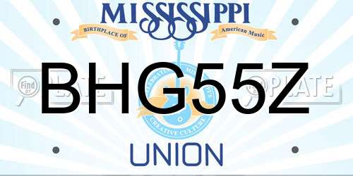 BHG55Z Mississippi License Plate