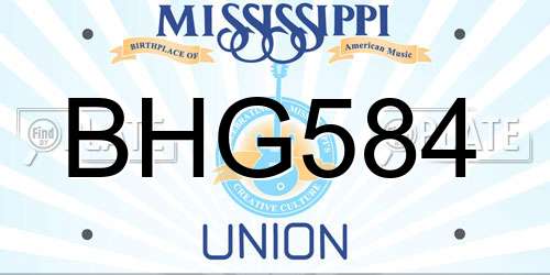 BHG584 Mississippi License Plate