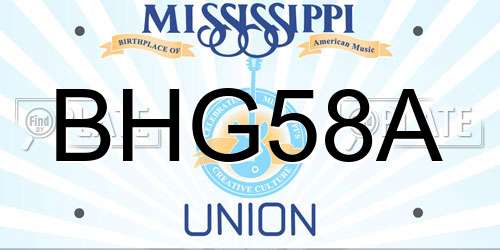 BHG58A Mississippi License Plate