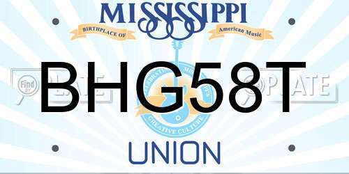 BHG58T Mississippi License Plate