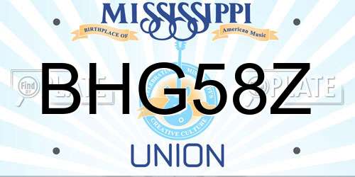 BHG58Z Mississippi License Plate