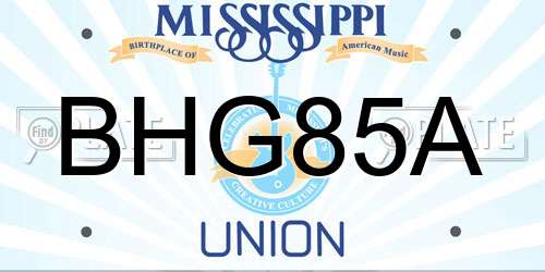 BHG85A Mississippi License Plate