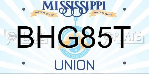 BHG85T Mississippi License Plate