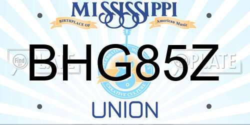 BHG85Z Mississippi License Plate