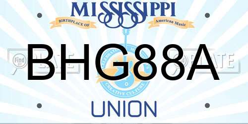 BHG88A Mississippi License Plate