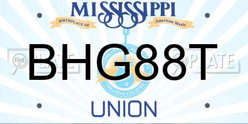 BHG88T Mississippi License Plate