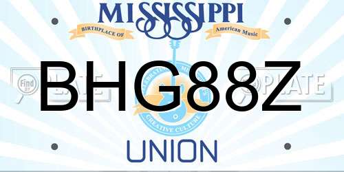 BHG88Z Mississippi License Plate