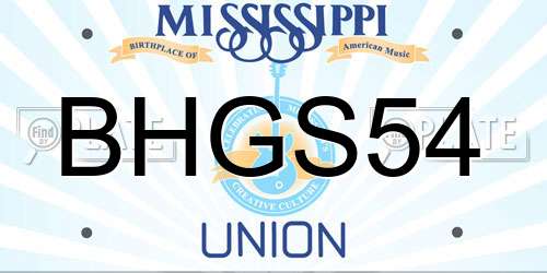 BHGS54 Mississippi License Plate