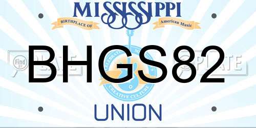 BHGS82 Mississippi License Plate