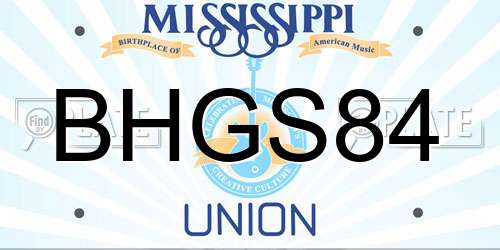 BHGS84 Mississippi License Plate