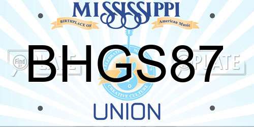 BHGS87 Mississippi License Plate