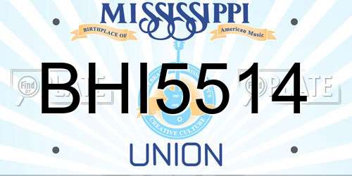 BHI5514 Mississippi License Plate