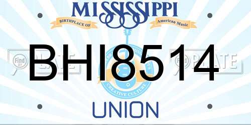 BHI8514 Mississippi License Plate