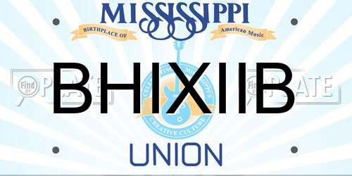 BHIXIIB Mississippi License Plate