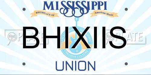 BHIXIIS Mississippi License Plate