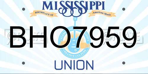 BHO7959 Mississippi License Plate