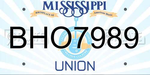 BHO7989 Mississippi License Plate