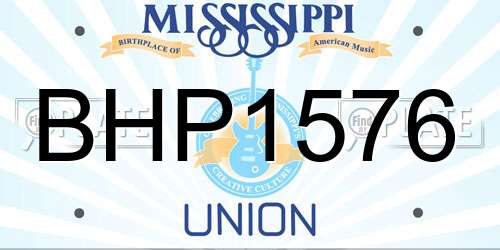 BHP1576 Mississippi License Plate