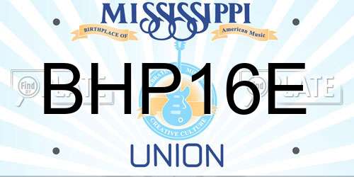 BHP16E Mississippi License Plate